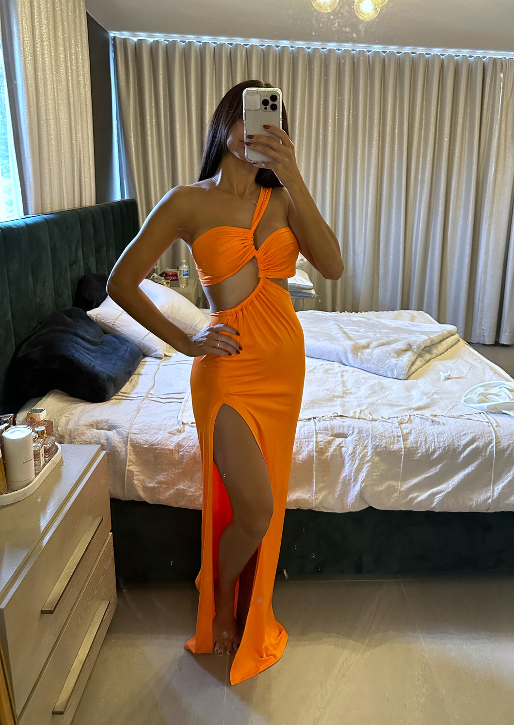 Orange maxi dress